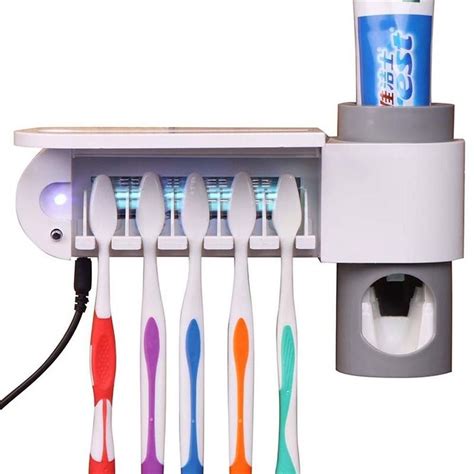 2 in I UV Light Ultraviolet Toothbrush Sterilizer Toothbrush Holder ...