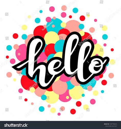 Hand Written Vector Hello Text Cute Stock Vector (Royalty Free ...