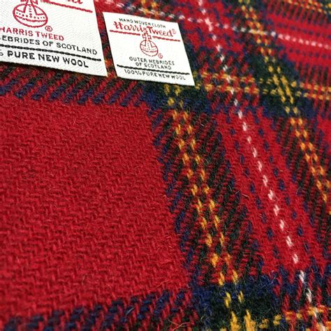 Harris Tweed Fabric Red Tartan Fabric 100% Wool With - Etsy UK