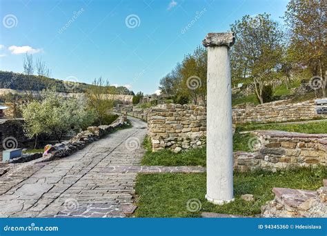 VELIKO TARNOVO, BULGARIA - 9 APRIL 2017: Ruins of Medieval Fortress Tsarevets, Veliko Tarnovo ...