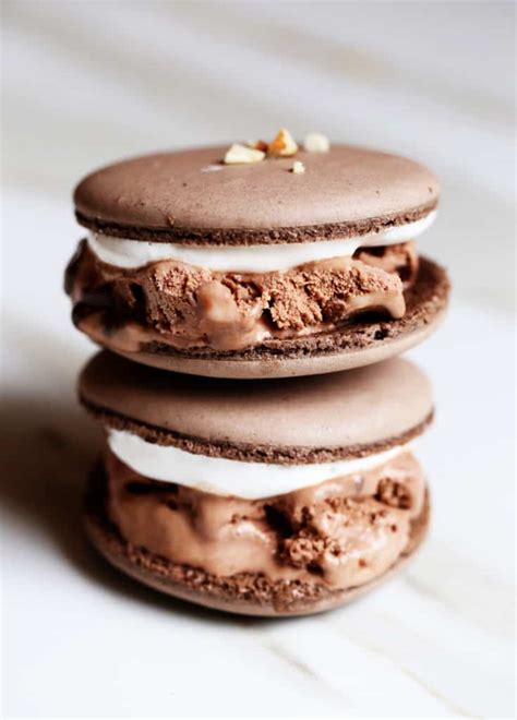 Rocky Road Macaron Ice Cream Sandwiches - Fresh Flavorful