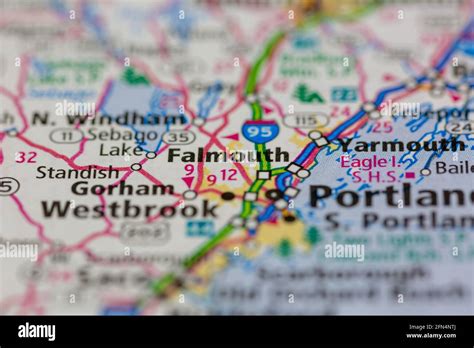 Falmouth maine map hi-res stock photography and images - Alamy