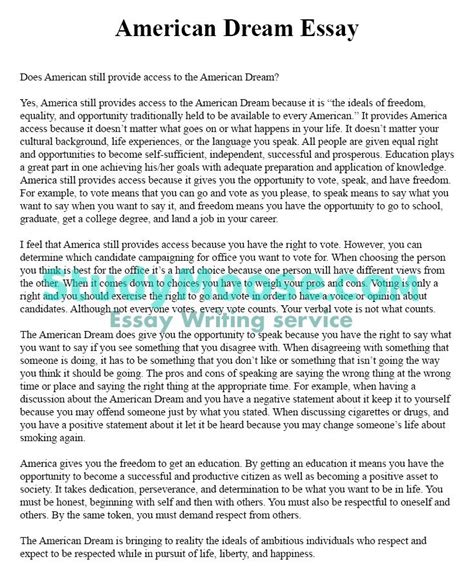 American Dream Essay | Essay, Words matter, College essay