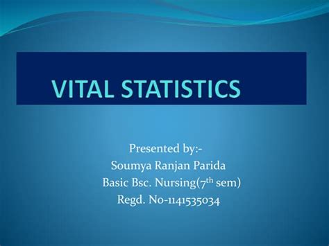 Vital statistics | PPT