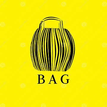 Bag Vector Logo. Barcode Logo. Fashion Vector Logo. Shopping Emblem Stock Vector - Illustration ...