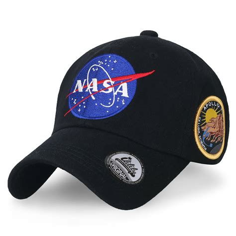 ililily NASA Meatball Logo Embroidery Baseball Cap Apollo 13 Patch Trucker Hat , Black - Walmart ...