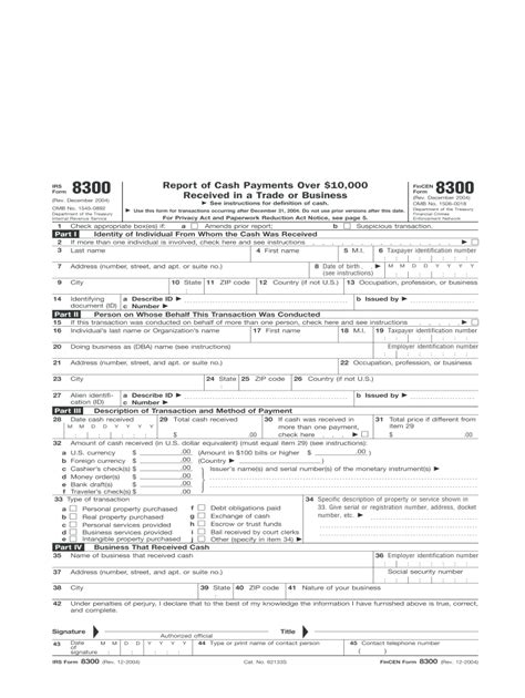 2004 Form IRS 8300 Fill Online, Printable, Fillable, Blank - PDFfiller