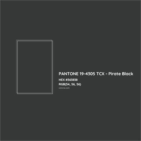 PANTONE 19-4305 TCX - Pirate Black Complementary or Opposite Color Name ...