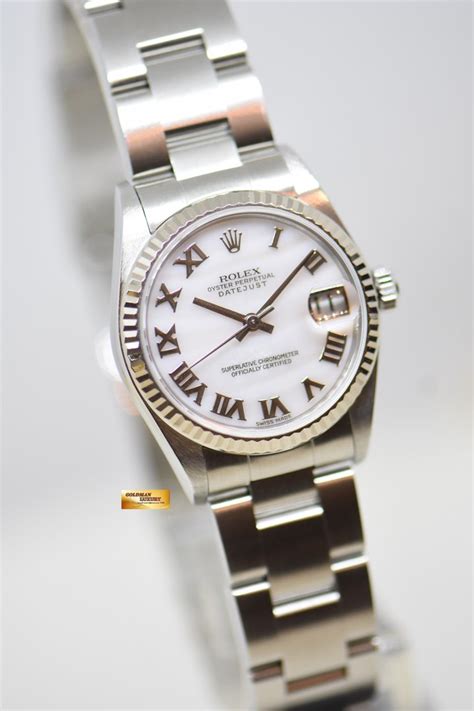 ROLEX OYSTER DATEJUST 31mm STEEL IN OYSTER BRACELET CACHOLONG DIAL 78274 (MINT), Luxury, Watches ...