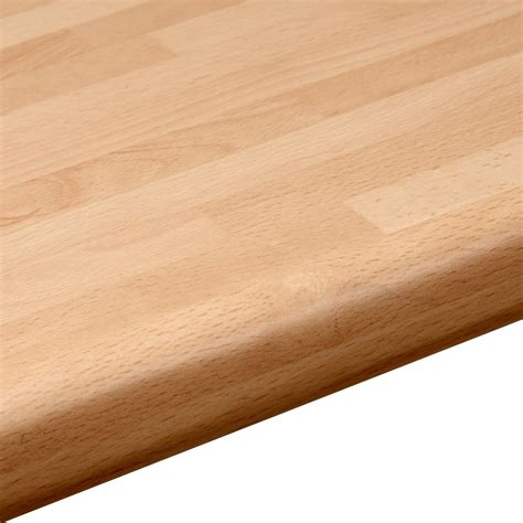 38mm B&Q Beech Block Beech Effect Round Edge Worktop (L)3000mm (D)600mm | Departments | TradePoint