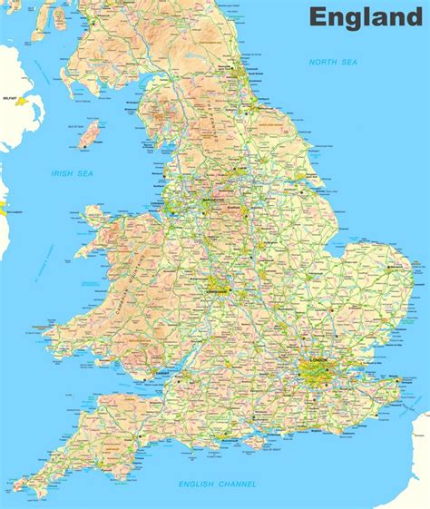 Map of England and Wales - Ontheworldmap.com