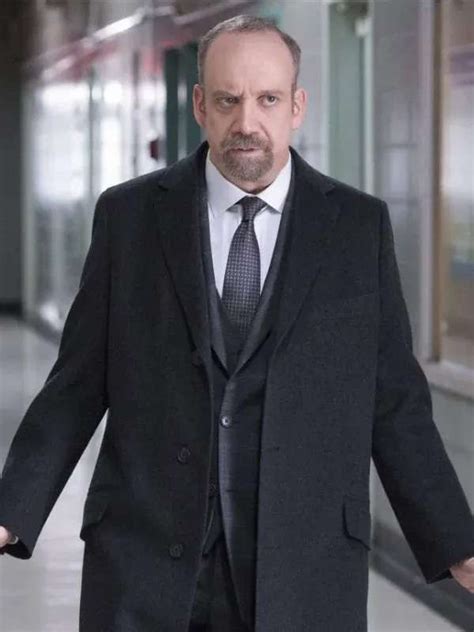 Paul Giamatti Billions Black Wool Coat - The American Outfit