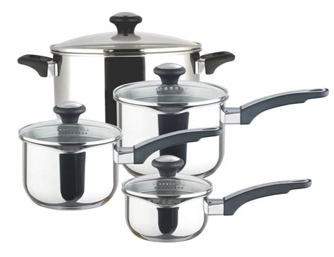 Prestige Everyday Stainless Steel Saucepan with Straining Lid Set, 4 ...