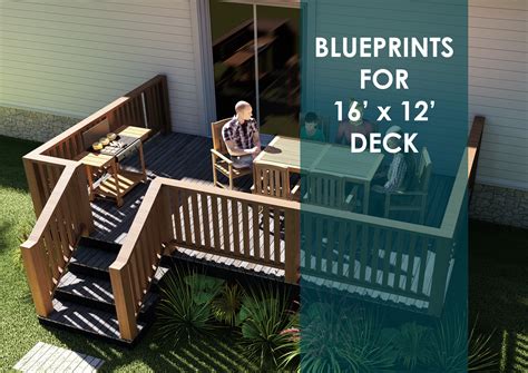 Deck Plans / Drawing Set 1612 Deck Drawings / DIY Woodworking Plans ...