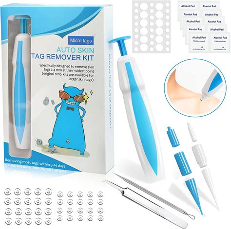Acrochordon Traitement Kit Skin Tag Remover Includes 36 Auto Tag Fast Removal Patch 40 Tag Bands ...
