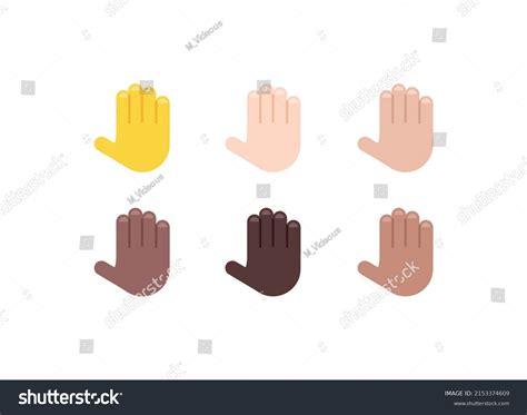 All Skin Tones Raised Back Hand Stock Vector (Royalty Free) 2153374609 ...