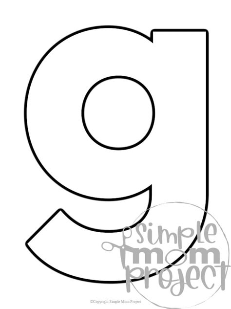 Free Printable Lowercase Letter g Template – Simple Mom Project