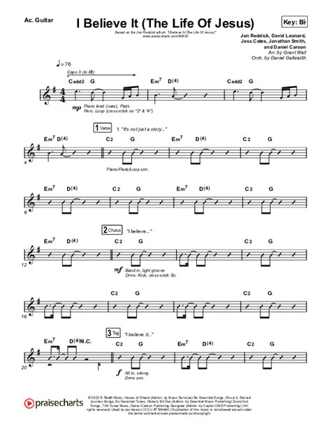 I Believe It (The Life Of Jesus) Acoustic Guitar Sheet Music PDF (Jon ...