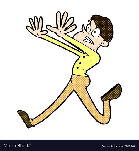 Cartoon Man Running Away - Away Running Cartoon Man Comic Vector ...