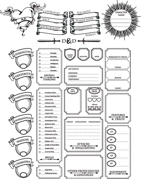 Dnd E Character Sheet Template Printable Calendar | Sexiz Pix