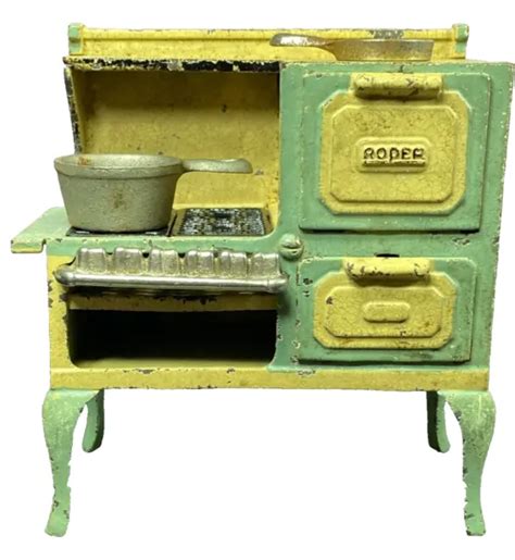 ANTIQUE CAST IRON Roper Stove Dollhouse Miniature Original Rare Pot ...