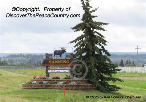 Manning, Alberta. Photo of the Manning Sign near the entrance to the ...