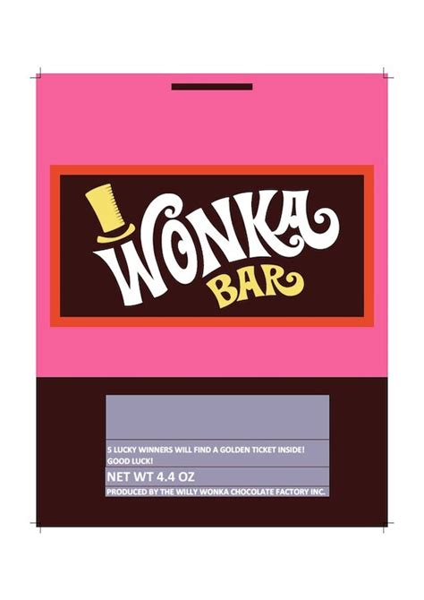 Wonka Bar Wrapper Printables