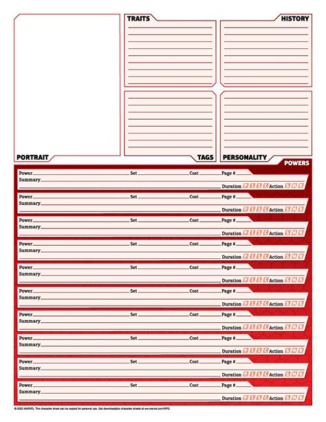 Marvel Multiverse Rpg Character Sheet