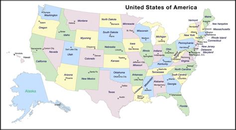 Printable Map Of The Usa With States And Capitals - Printable US Maps