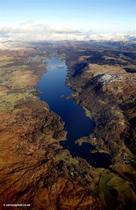 aeroengland | aerial photograph of Coniston Water in the Lake District Cumbria England UK