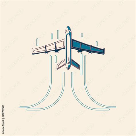 Airplane with trail. Aircraft tracking. Vector illustration Stock Vector | Adobe Stock