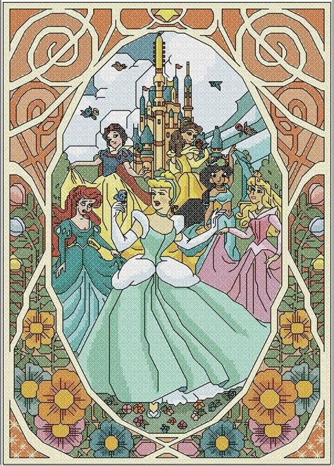 6 Princesses 1 of 2 | Disney cross stitch, Cross stitch, Cross stitch ...