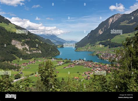 Lake Lungern, Switzerland. Picturesque view of Lake Lungern in the Swiss canton (county) of ...