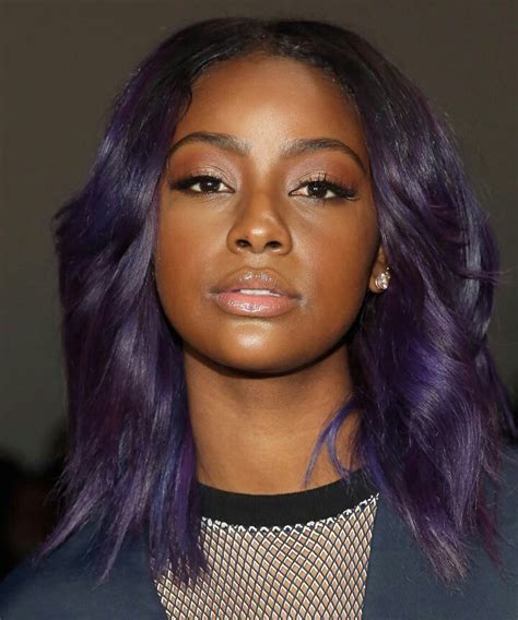 eggplant hair color on dark skin - Zora Jacobsen