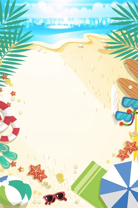 Cartoon Beach Play Summer Background Wallpaper Image For Free Download ...