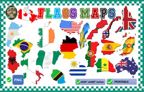 120 Flag Maps of the World Graphic by AME⭐⭐⭐ · Creative Fabrica