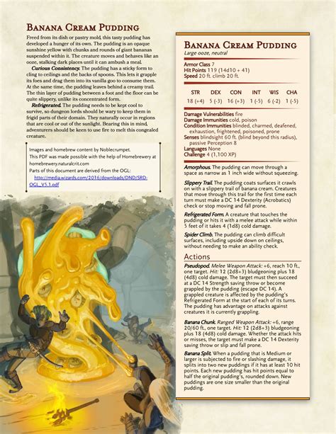 BananaCream | Dnd dragons, Dungeons and dragons homebrew, Dnd 5e homebrew