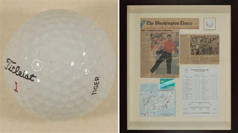 Tiger Woods' golf ball from historic Masters win sells for big money