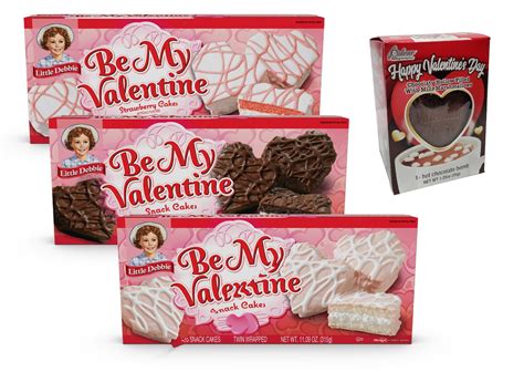 Be My Valentine Little Debbie Heart Shaped Snack Cakes, Strawberry, Chocolate and Vanilla, 3 ...