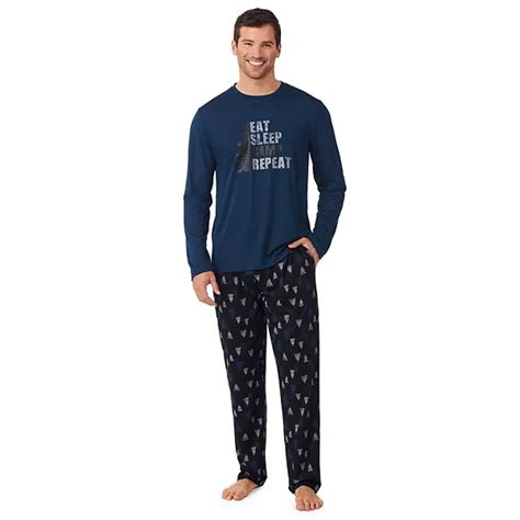 Mens Cuddl Duds Men's Cuddl Duds® Graphic Tee Classic Pajama Set