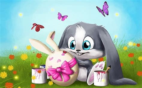 Fluffy Bunny Cartoon HD wallpaper | Pxfuel