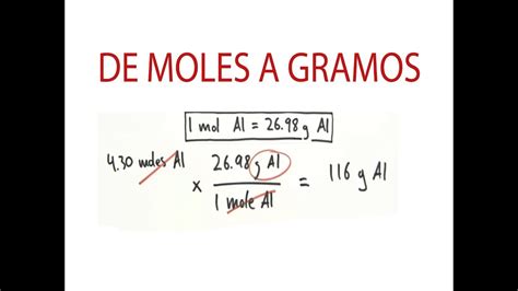 Convertir moles a gramos - YouTube