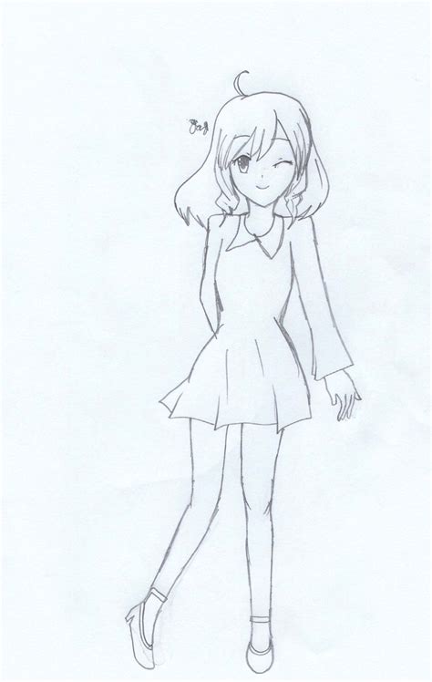 Anime Drawings Bodies Easy : Sk H Anime Girl Drawing Easy Full Body ...