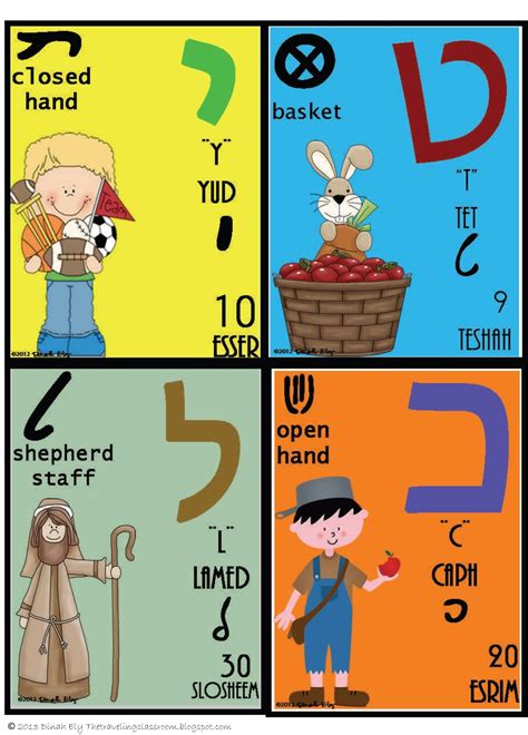 Weavings: A Sampling of Hebrew Letters -- Hebrew Alphabet Flashcards