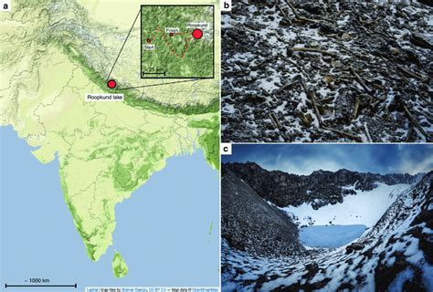 Context of Roopkund Lake. a Map showing the location of Roopkund Lake.... | Download Scientific ...