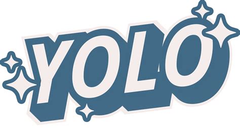 Yolo. tipografía de texto de pegatina cómica de dibujos animados retro ...