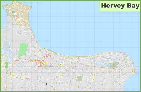 Large detailed map of Hervey Bay - Ontheworldmap.com