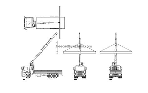 10 Ton Crane Truck - Free CAD Drawings