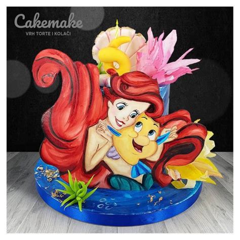 Playful Ariel and Flounder 6th Birthday Cake - Between The Pages Blog