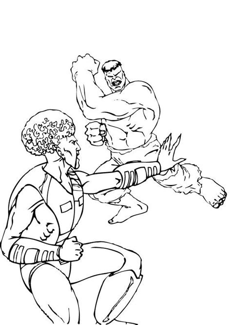 The leader vs hulk coloring pages - Hellokids.com